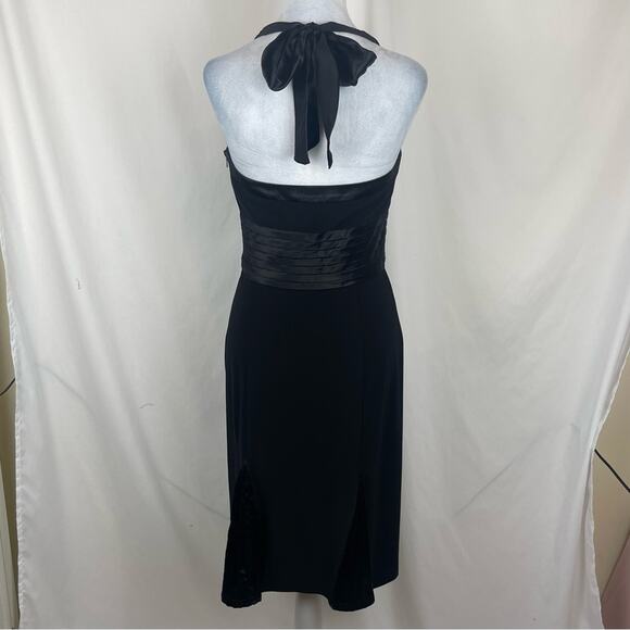 Sue Wong Black Silk Blend Halter Party Event Occasion Midi Dress NWT Size 6 - Picture 5 of 13